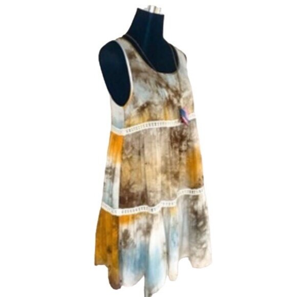 NWT Boho Tie-Dye Mini Slip Dress Tunic  • Coastal Grandmother Hippie Festival - Picture 8 of 14